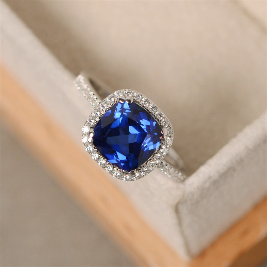 Women's Ring Sapphire Marriage Engagement Ring