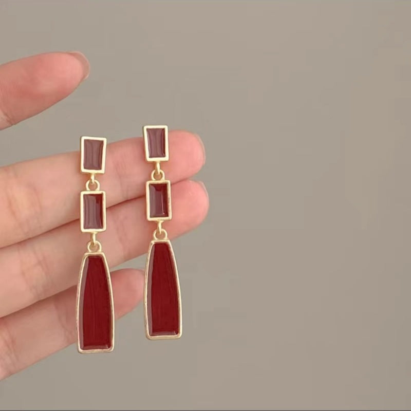 Simple Geometric Dripping Long Fringe Earrings Women