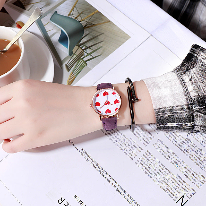 PU leather alloy bracelet watch