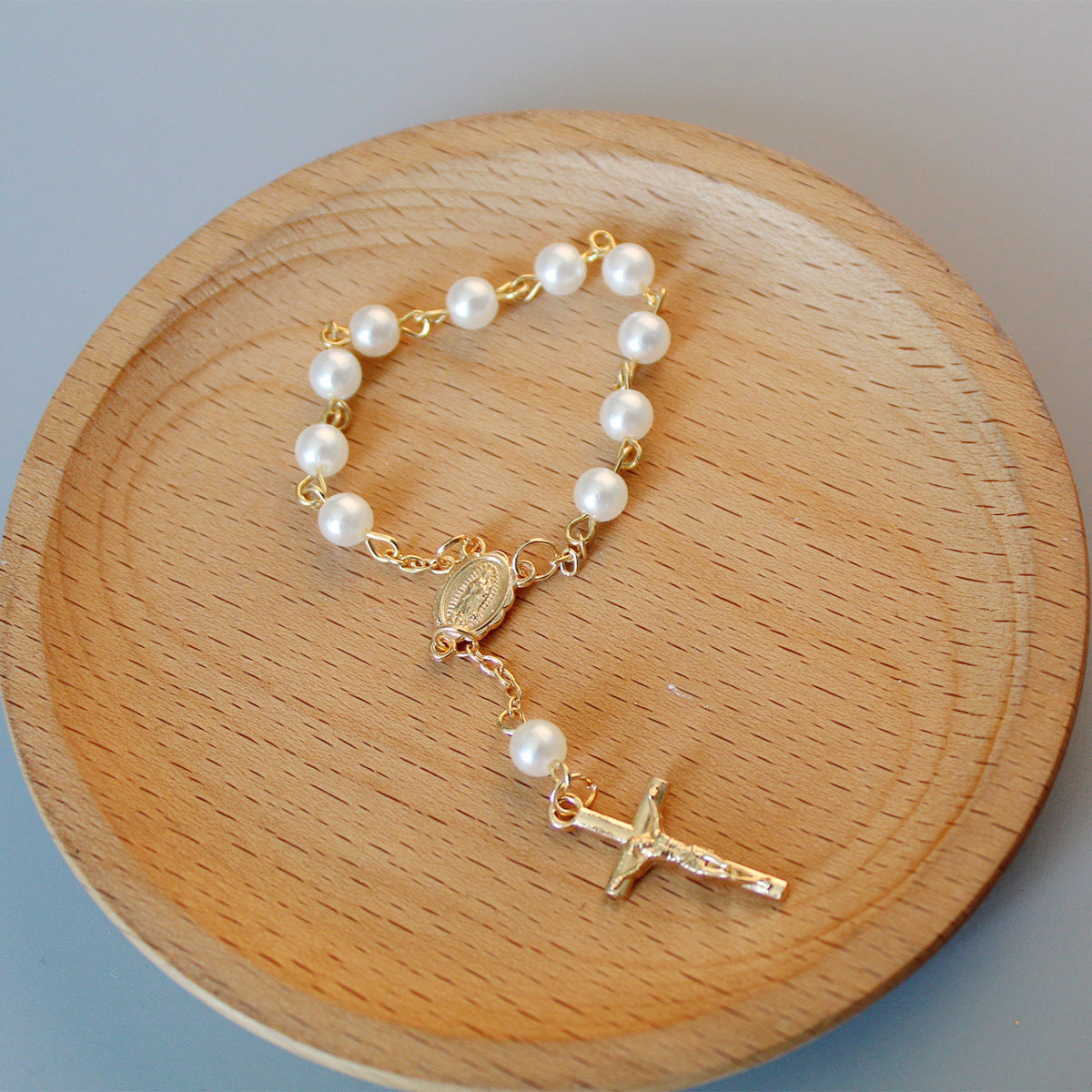 Beads Pearl Cross Full Moon Blessing Bracelet