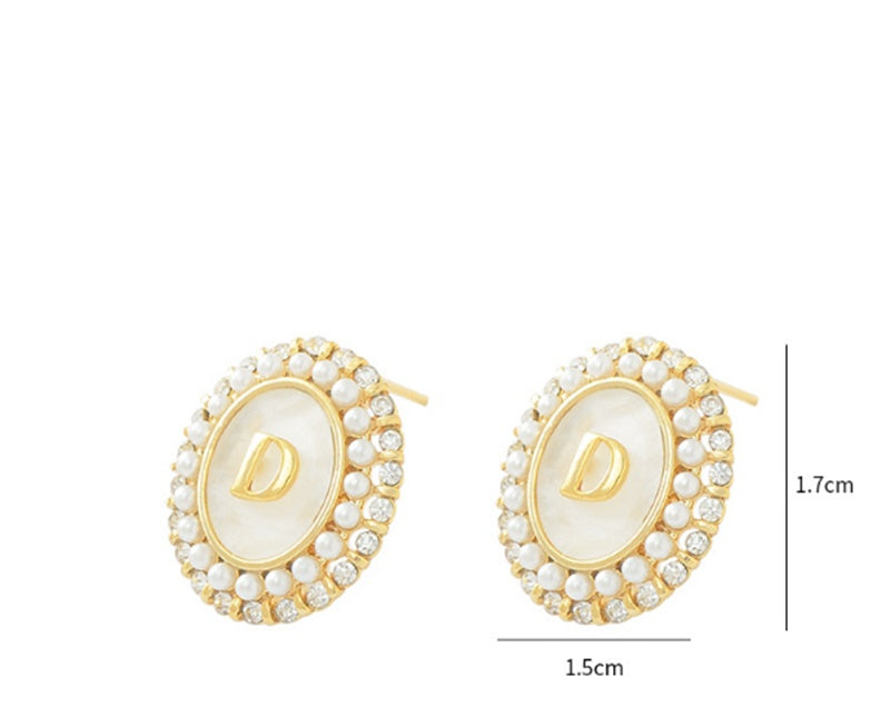 Pearl S925 Silver Needle Stud Earrings Korean Temperament Earrings