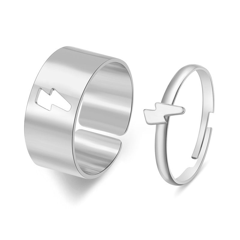 Punk Style Couple Ring Men's And Women's Ring Combination