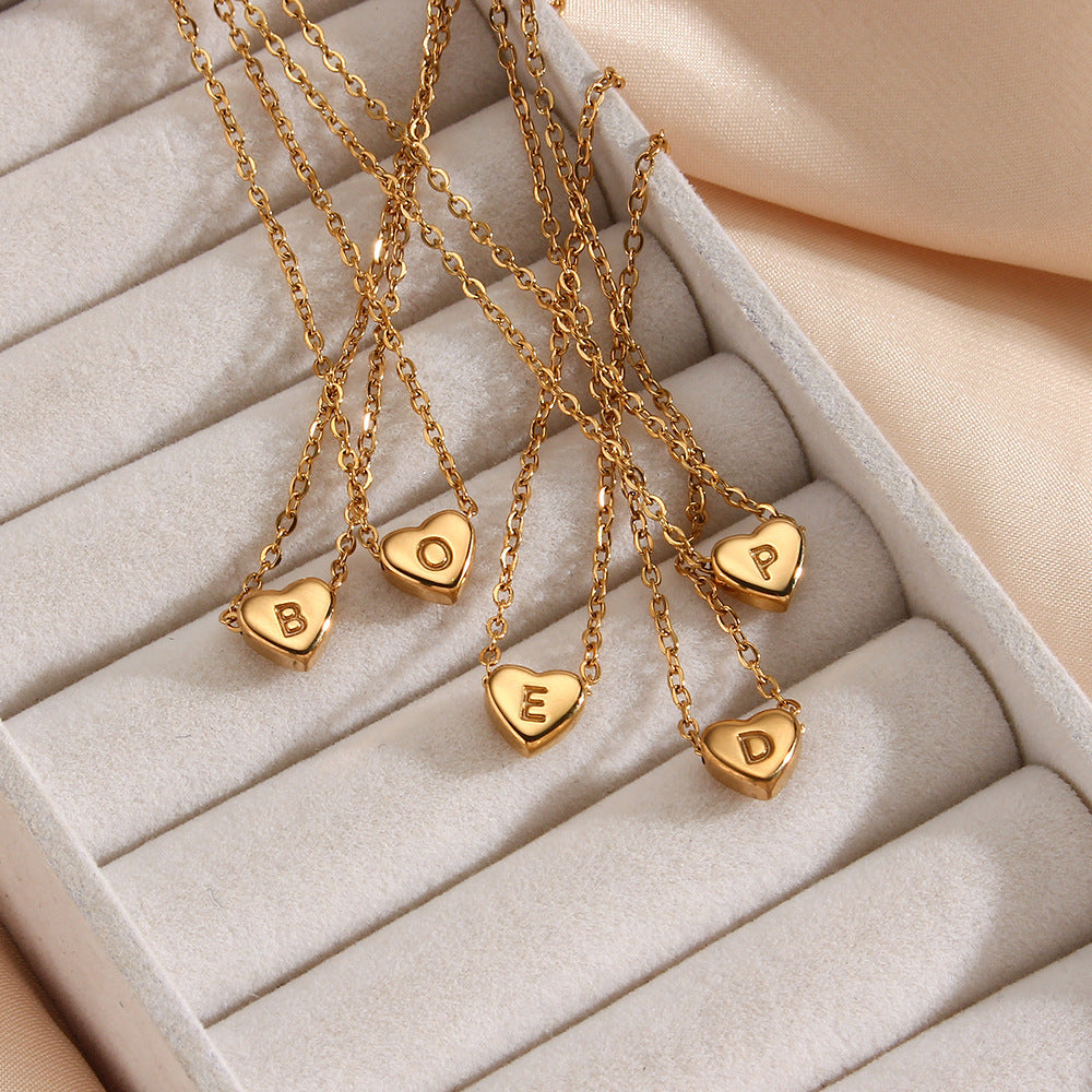 Heart Initial Gold Necklace