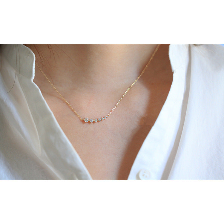 S925 Sterling Silver Plated 14K Gold Necklace For Women