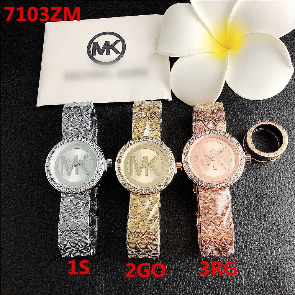 Quartz Watch Simple Fashion Diamond Steel Band Female Watch