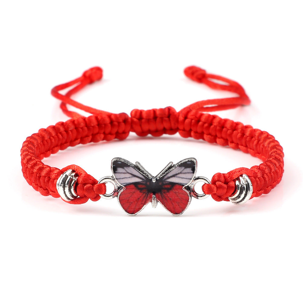 Couple Butterfly Buckle Braided Bracelet