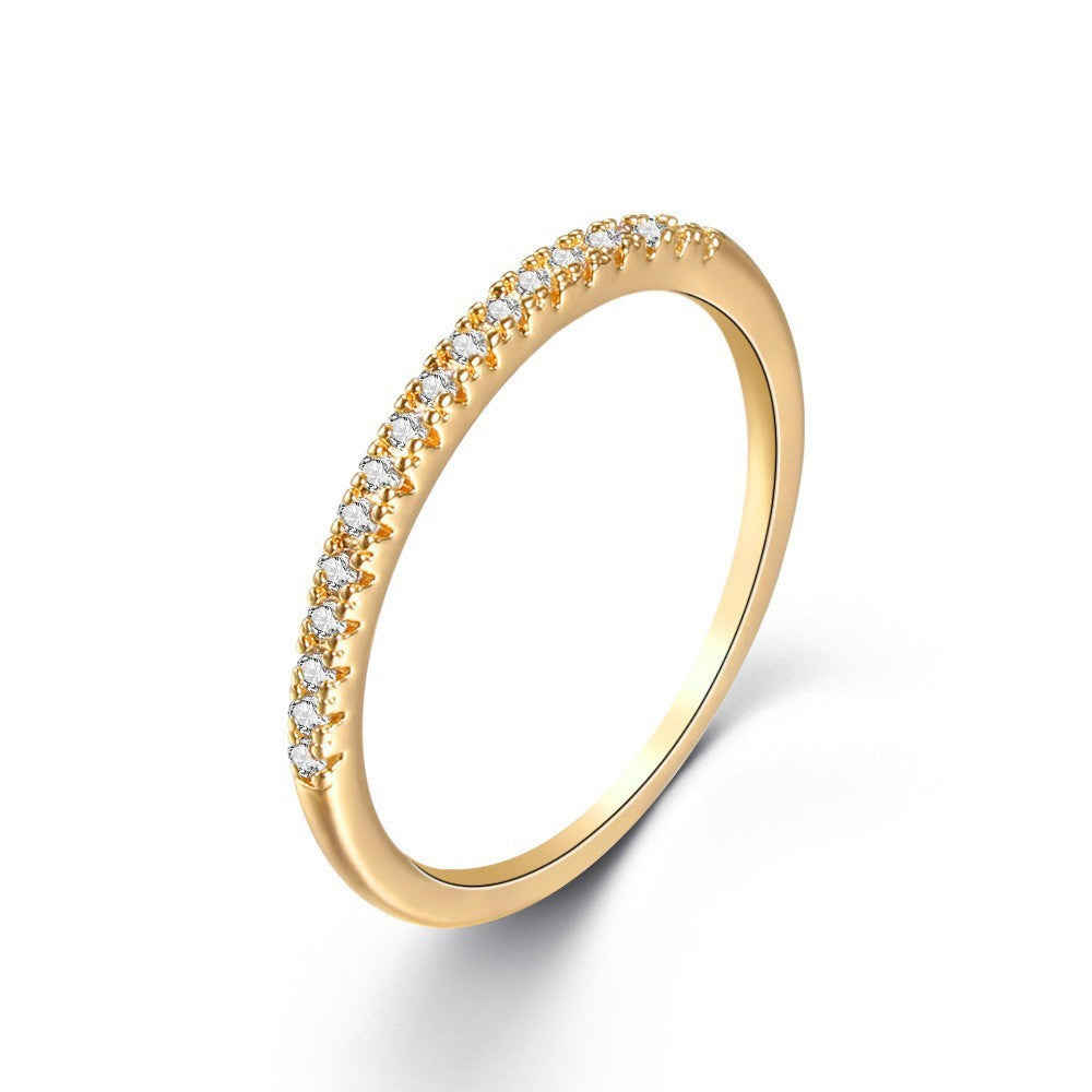 Fashion Micro-inlaid Zircon Ring Female Niche