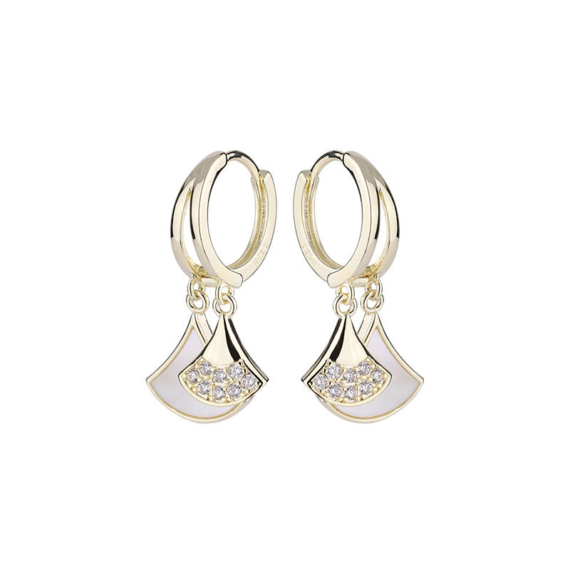 Natural Shell Fan Earrings Women