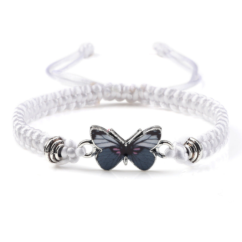 Couple Butterfly Buckle Braided Bracelet