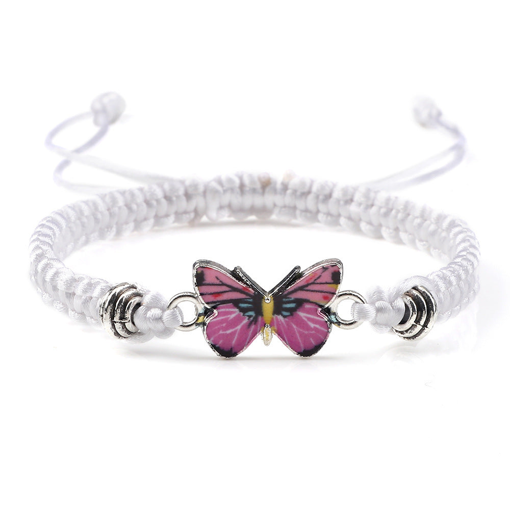 Couple Butterfly Buckle Braided Bracelet