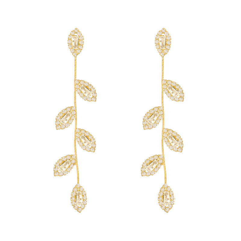 Leaf Earrings Women Long Tassel Earrings