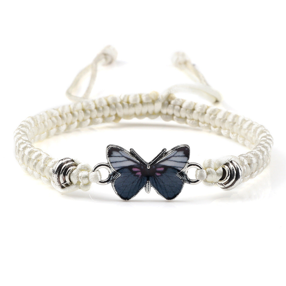 Couple Butterfly Buckle Braided Bracelet