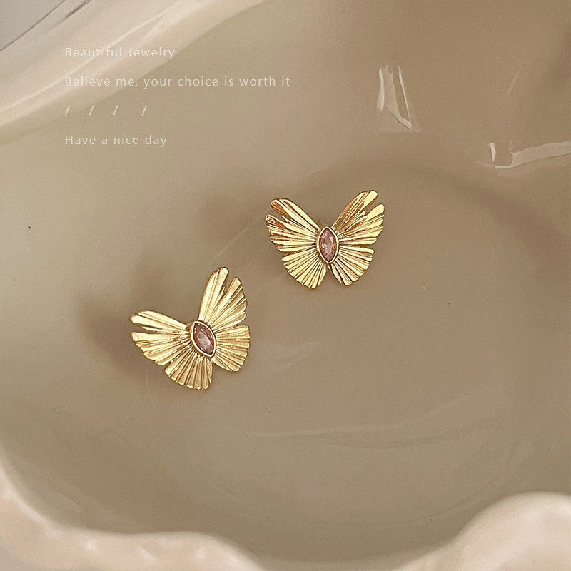 Retro Hong Kong Style Elegant Ear Studs Niche High Sense