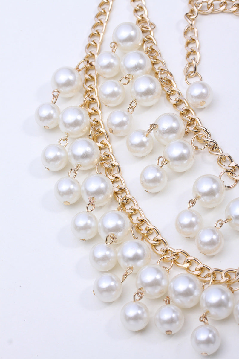 European And American Multi-layer Pearl Necklace