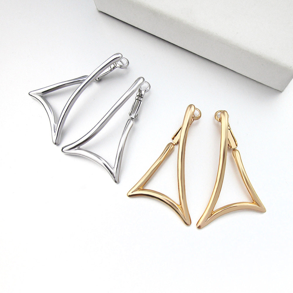 Exaggerated European And American Fashion Light Board Big Triangle Earrings