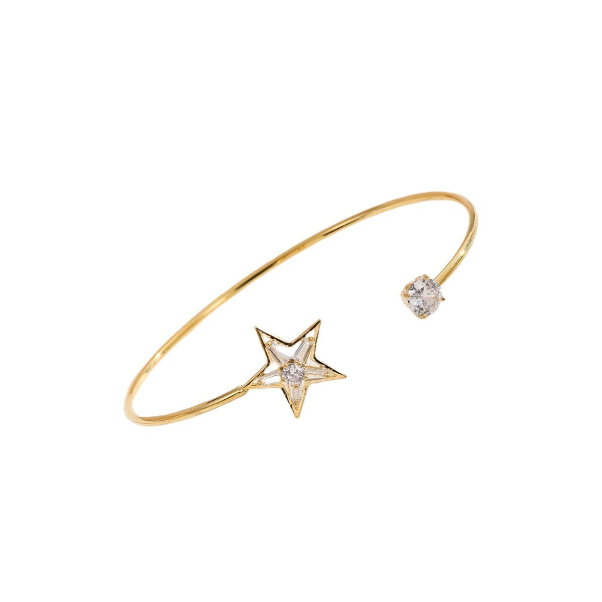 Fashion Fashion Women' Five-pointed Star Copper Inlaid Zircon